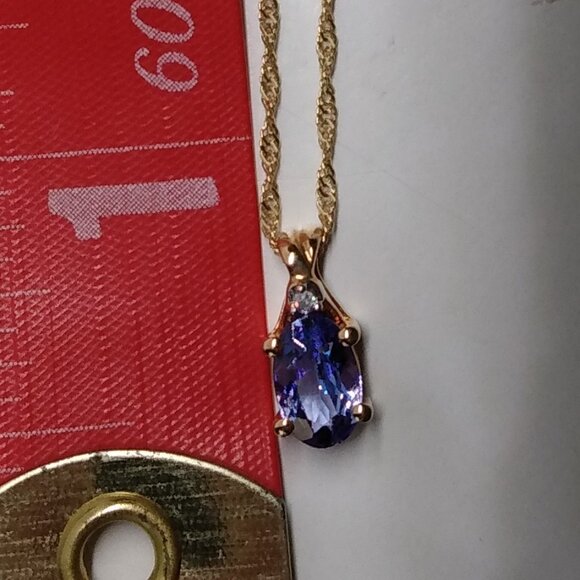10k solid gold tanzanite & diamond set - Picture 9 of 16